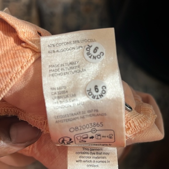 Anthropologie Pilcro women’s Denim NWT Mini Skirt Button Fly Ripped Orange - Picture 6 of 6